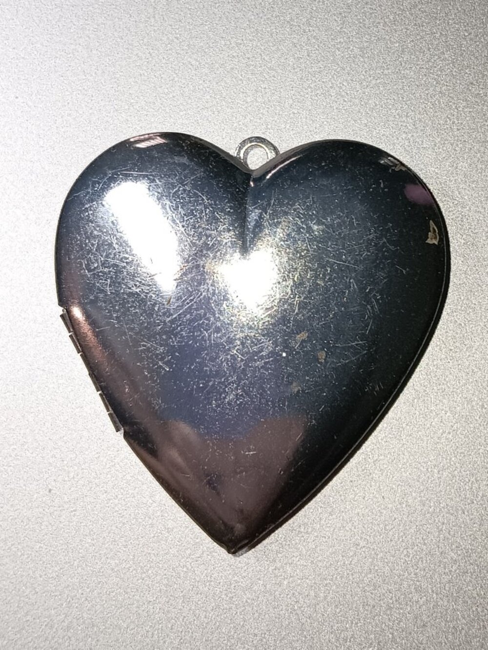 Large Vintage Silver Heart Locket Pendant – Jumbo 1.5” Photo Keepsake